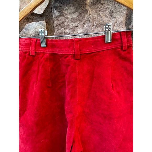 Vintage Red Suede Shorts Don't Stop High Waist Size Small 80s NWT - Picture 4 of 9